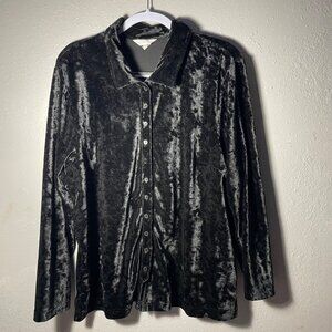 VTG Christopher and Banks Black Button Up Sz XL